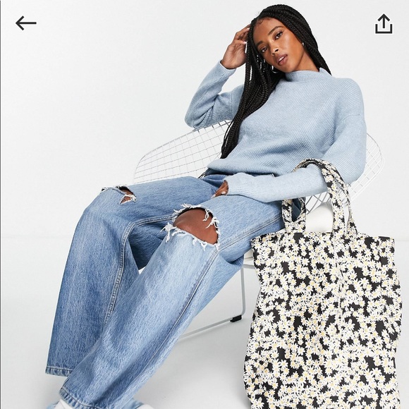 Vero Moda high neck sweater in light blue - Picture 4 of 5